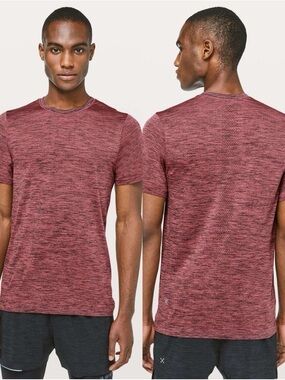 Men’s Lululemon Metal Vent Tech Surge Short Sleeve - Obsidian/Brick Rose